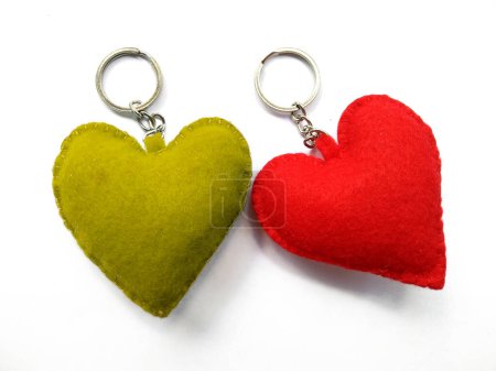Heart background pattern. Valentines day background. Heart for valentines day decorations. Heart key chain. Keychain on white background