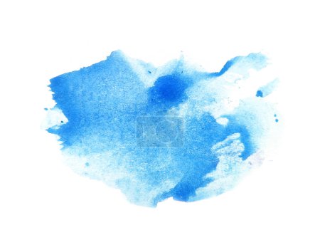 Blue watercolor scribble texture. Abstract watercolor on white background. It is a hand drawn. Blue abstract watercolor background
