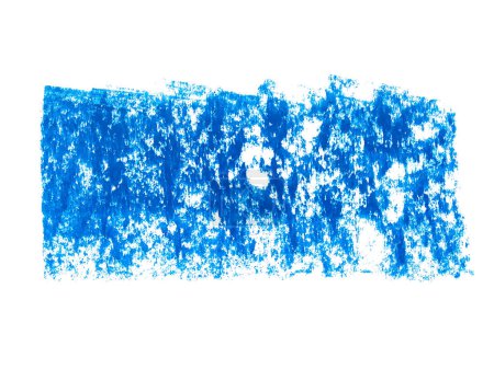 Foto de Crayón abstracto sobre fondo blanco. Textura de garabato de crayón azul. Punto pastel de cera. Es una mano dibujada. Fondo de crayón abstracto azul - Imagen libre de derechos
