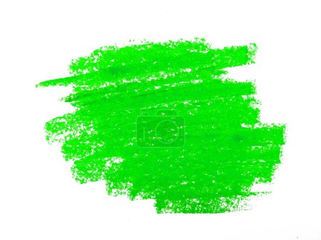 Foto de Textura de garabato de crayón verde. Punto pastel de cera. Crayón abstracto sobre fondo blanco. Es una mano dibujada. Fondo de crayón abstracto verde - Imagen libre de derechos