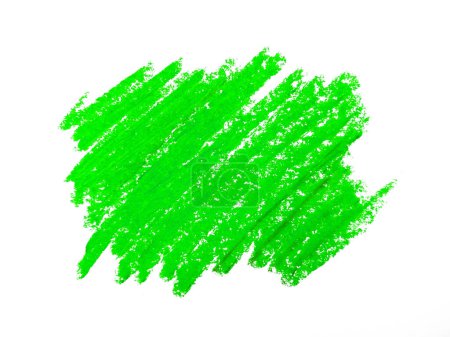 Foto de Textura de garabato de crayón verde. Punto pastel de cera. Crayón abstracto sobre fondo blanco. Es una mano dibujada. Fondo de crayón abstracto verde - Imagen libre de derechos