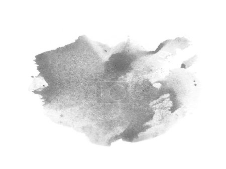 Schwarze Aquarellkritzeltextur. Abstraktes Aquarell auf weißem Hintergrund. Es ist eine Hand gezeichnet. Schwarzer abstrakter Aquarell-Hintergrund