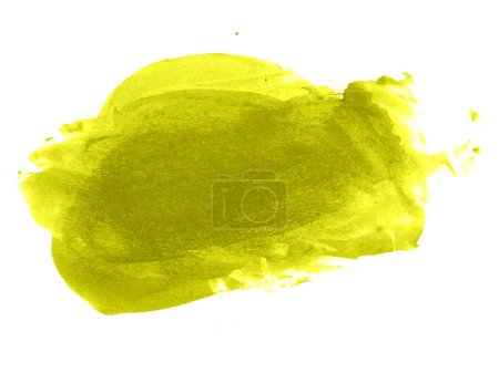 Téléchargez les photos : Texture jaune aquarelle gribouillis. Aquarelle abstraite sur fond blanc. C'est un dessin à la main. Jaune abstrait aquarelle fond - en image libre de droit