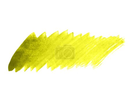 Foto de Textura garabato acuarela amarilla. Acuarela abstracta sobre fondo blanco. Es una mano dibujada. Amarillo abstracto acuarela fondo - Imagen libre de derechos
