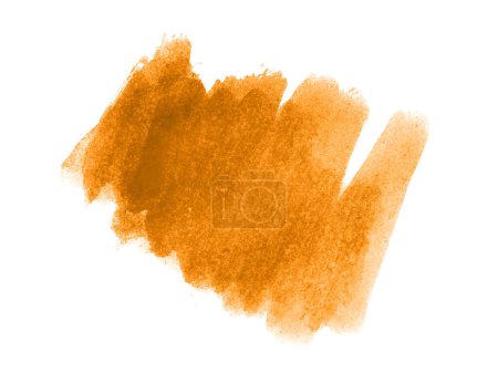Téléchargez les photos : Texture gribouillis aquarelle orange. Aquarelle abstraite sur fond blanc. C'est un dessin à la main. Fond aquarelle abstrait orange - en image libre de droit