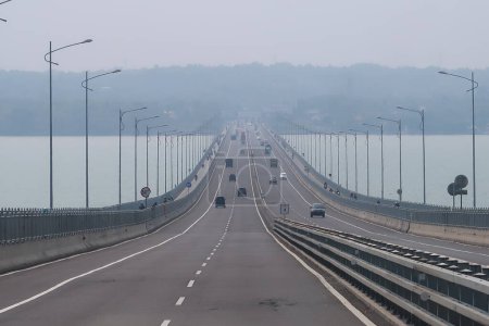Photo for SURAMADU Bridge that connects Java Island and Madura Island - Royalty Free Image