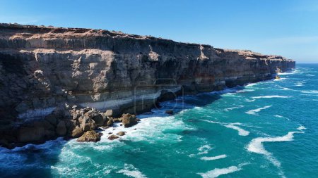 An aerial view of a small landslide on the Great Australian Bight