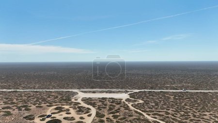 Vista aérea del piso Nullarbor cerca de la Gran Bahía Australiana