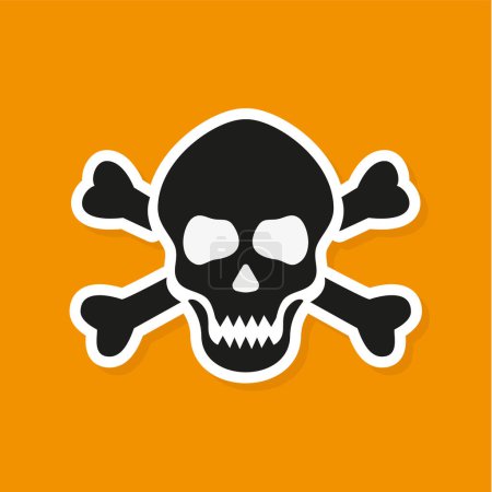 Illustration for Skull and Crossbones Icon on White Background. Vector eps 10 - Royalty Free Image