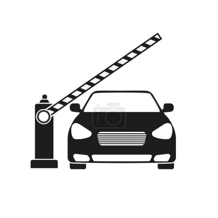 Téléchargez les illustrations : Voiture et parking barrière de sécurité icône vectorielle eps 10 - en licence libre de droit