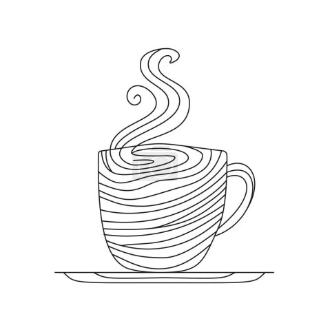 Illustration for Vector freehand illustration of a cute cofee cup, hot drink for cafes, restaurant menues, decorations, coffe shops etc. EPS 10 - Royalty Free Image