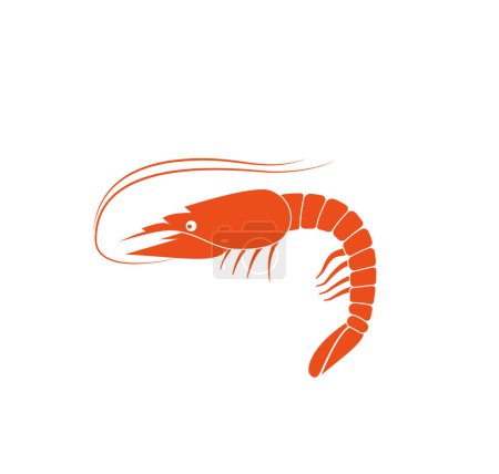Téléchargez les illustrations : Shrimp silhouette. Isolated shrimp on white background. Prawns ps 10 - en licence libre de droit