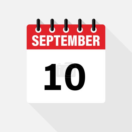 Illustration for SEPTEMBER . Vector flat daily calendar icon. Date and time, day, month. Holiday - Royalty Free Image