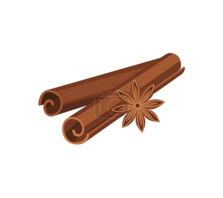 Vector illustration of Cinnamon Sticks species isolated on white background.