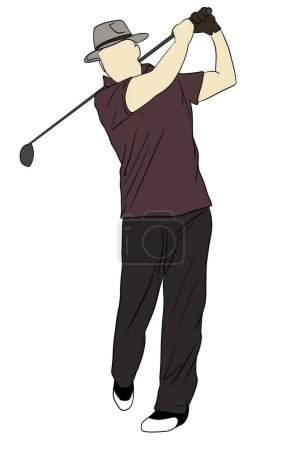 Ilustración de Golf golfista hombre vector ilustración - Imagen libre de derechos