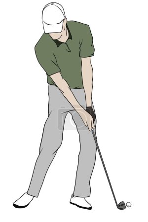 Ilustración de Jugador de golf masculino con un vector de club - Imagen libre de derechos