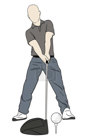 Ilustración de Hombre jugando golf vector ilustración - Imagen libre de derechos