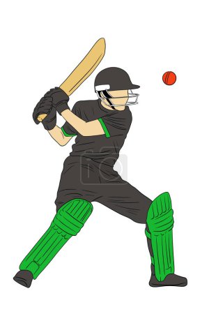 Cricket, Cricketing, Cricketball, Zeichnung, Cricketzeichnung, Schlagmann, Cricketspieler, Cricket, Wettbewerb, Grafik, Vektor, Karikatur, Cricketer