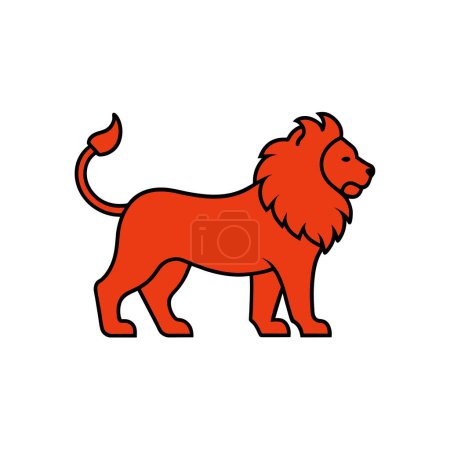 Asiatische Löwe sieht Symbol Vektor Illustration. KI generierte Image. Clipart-Karikatur deisgn icon