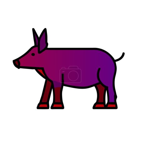 Aardvark mouse purple icon vector illustration
