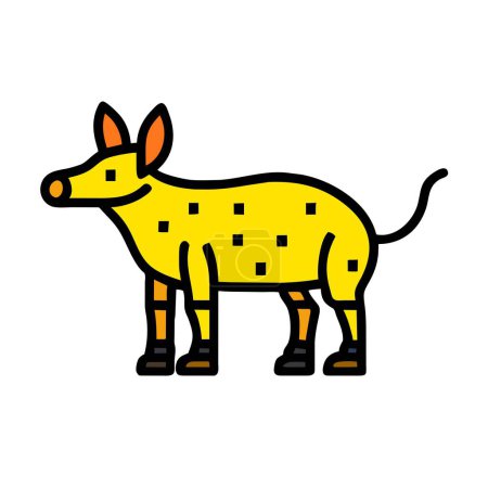 Aardvark mouse yellow icon vector illustration