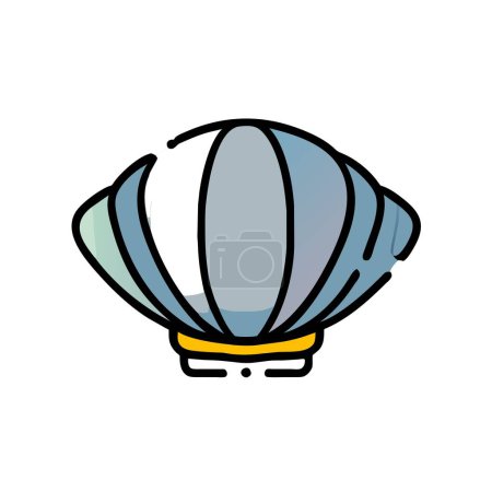 Abalone perl grey icon vector illustration