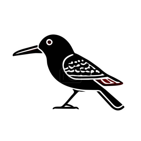 Acadian Flycatcher bird black icon vector illustration