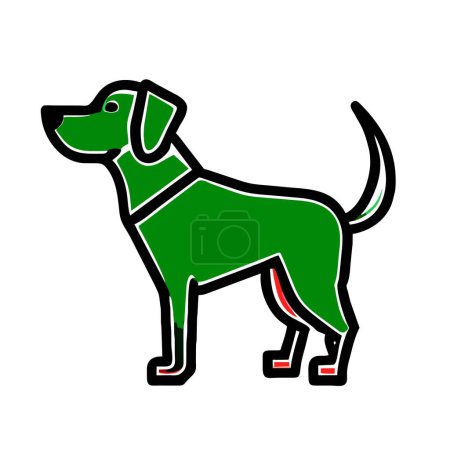 Aussiedor dog green icon vector illustration
