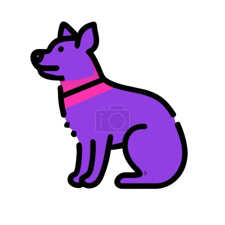 Aussiedor dog purple icon vector illustration