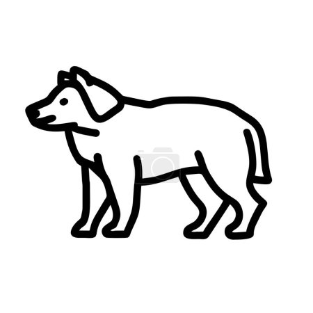 Aussiedor dog white icon vector illustration