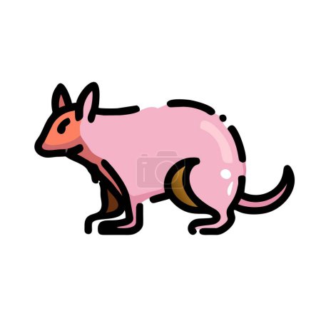 Agouti rodent pink icon vector illustration