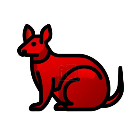 Illustration vectorielle icône rouge rongeur Agouti