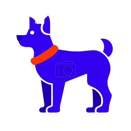 Ainu Dog purple icon vector illustration