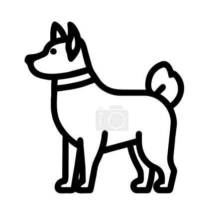 Ainu Dog white icon vector illustration