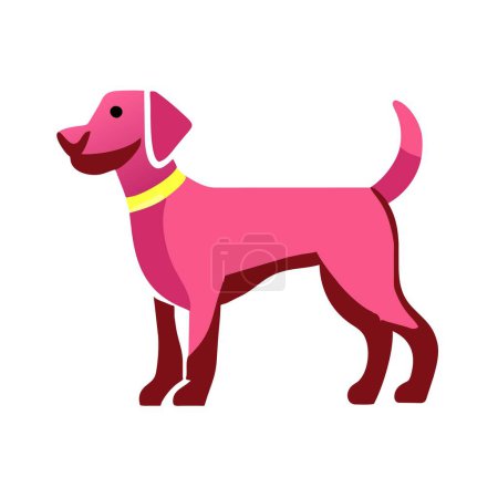 Airedale Terrier dog pink icon vector illustration