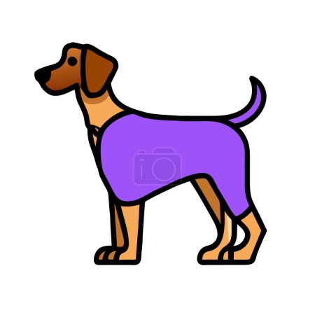 Airedale Terrier dog purple icon vector illustration