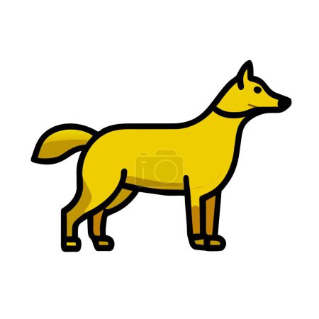 Akita dog yellow icon vector illustration