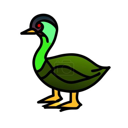 Alaotra Grebe duck green icon vector illustration