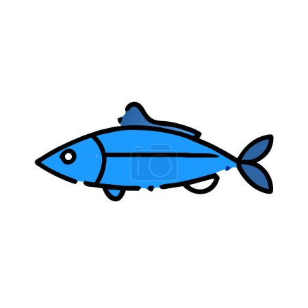 Albacore Tuna fish blue icon vector illustration