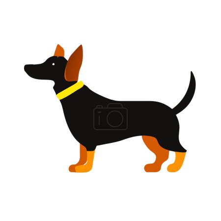 Alpine Dachsbracke perro negro icono vector ilustración