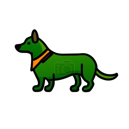 Alpine Dachsbracke dog green icon vector illustration