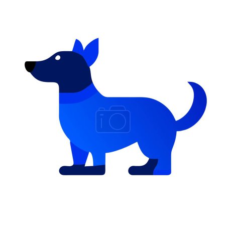 Alpine Dachsbracke Hund blau Symbol Vektor Illustration