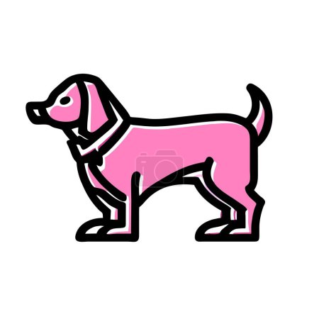 Alpine Dachsbracke Hund rosa Symbol Vektor Illustration