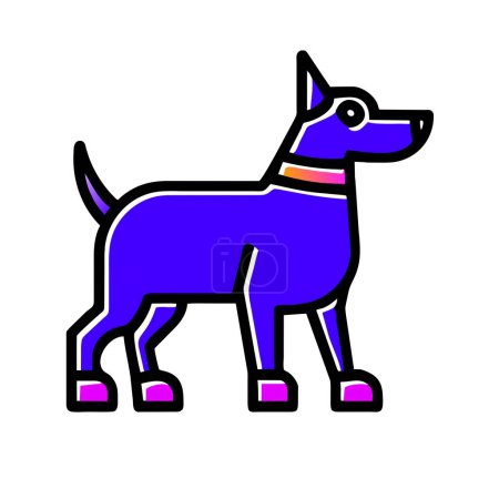 Alpine Dachsbracke Hund lila Symbol Vektor Illustration