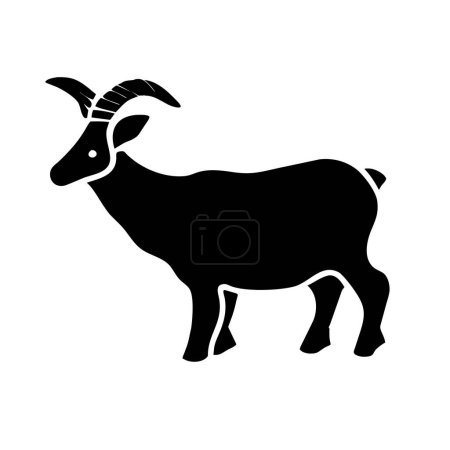 Alpine Ziege schwarz Symbol Vektor Illustration