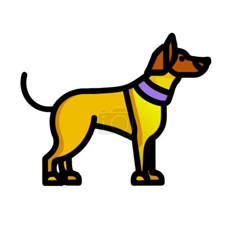 Alpine Dachsbracke Hund gelbes Symbol Vektor Illustration