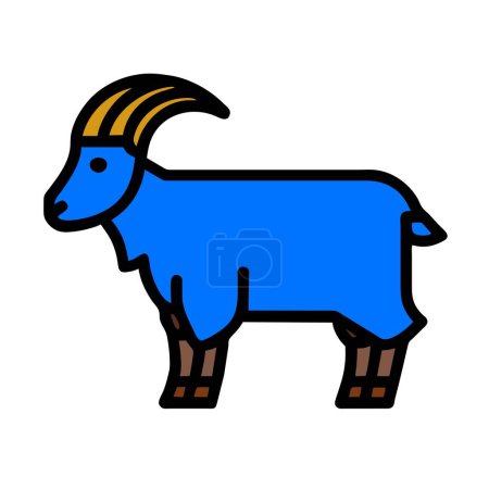 Alpine Ziege blau Symbol Vektor Illustration