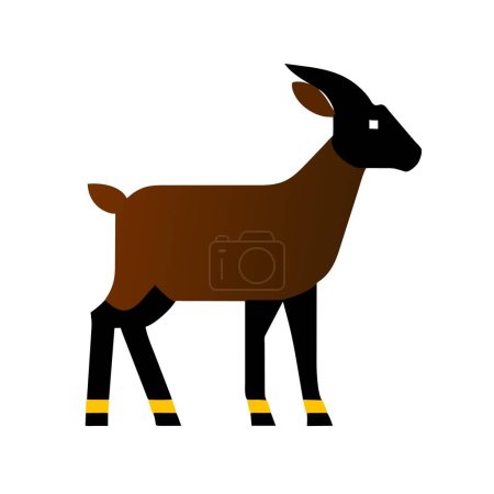 Alpine Goat brown icon vector illustration