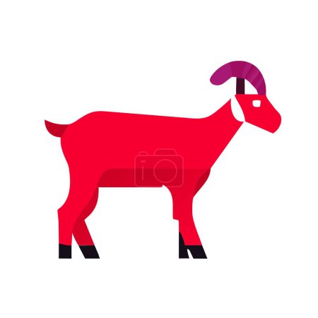 Alpine Goat pink icon vector illustration