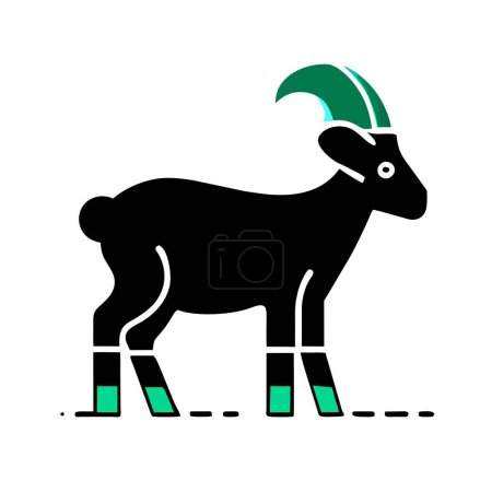 Alpine Goat green icon vector illustration
